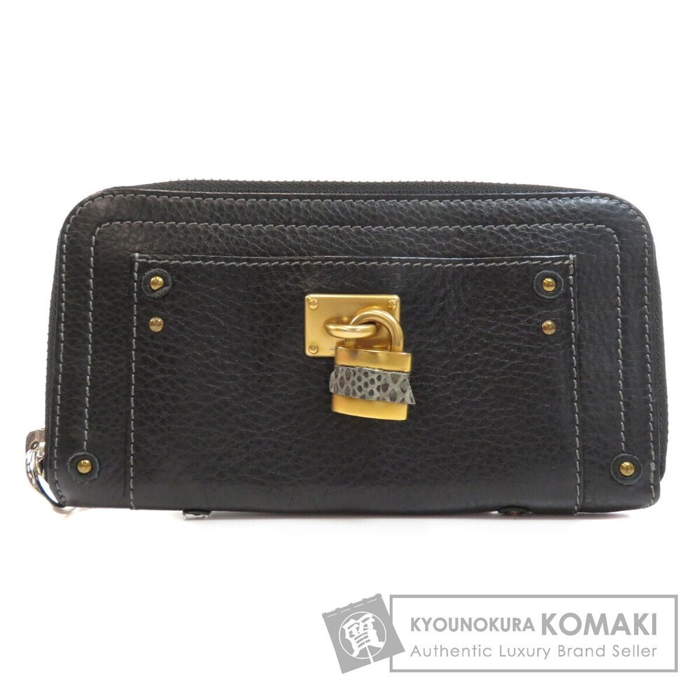 Chloe Cadena Motif Long Wallet Calfskin Leather